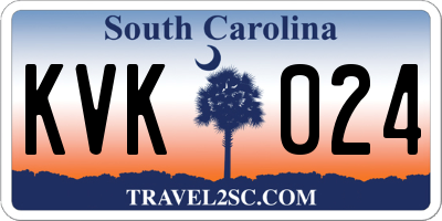 SC license plate KVK024