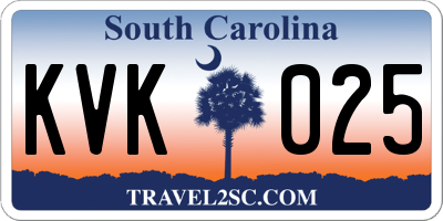 SC license plate KVK025