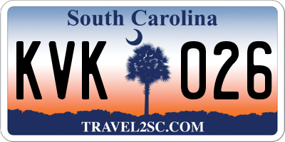 SC license plate KVK026