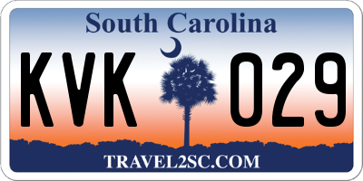 SC license plate KVK029