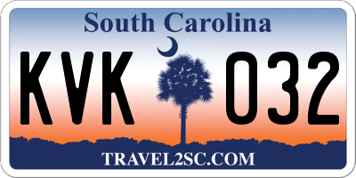 SC license plate KVK032