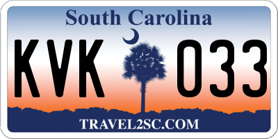 SC license plate KVK033