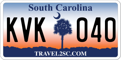 SC license plate KVK040