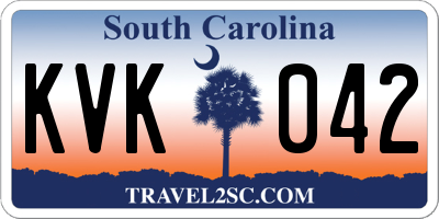SC license plate KVK042