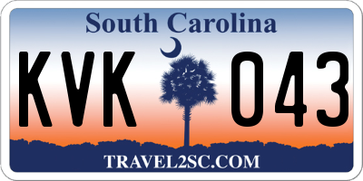 SC license plate KVK043