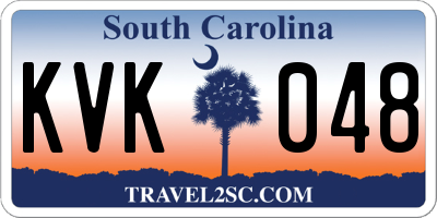 SC license plate KVK048