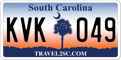 SC license plate KVK049