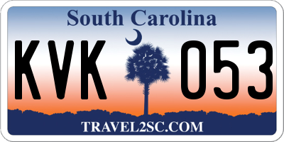 SC license plate KVK053