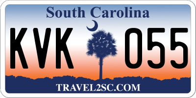 SC license plate KVK055