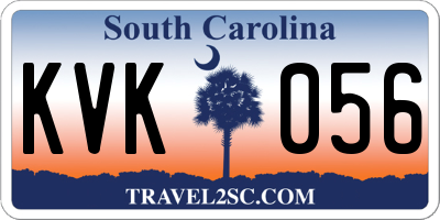 SC license plate KVK056
