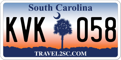 SC license plate KVK058