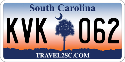 SC license plate KVK062