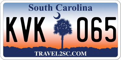 SC license plate KVK065