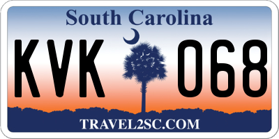 SC license plate KVK068