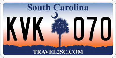 SC license plate KVK070
