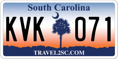 SC license plate KVK071