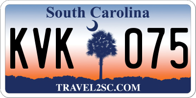 SC license plate KVK075