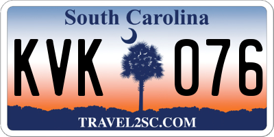 SC license plate KVK076