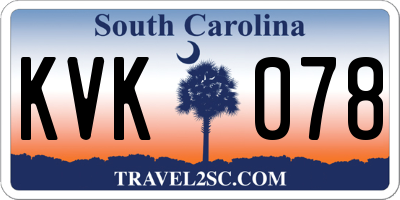 SC license plate KVK078