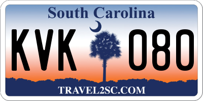 SC license plate KVK080