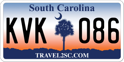 SC license plate KVK086