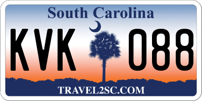 SC license plate KVK088