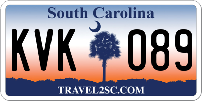 SC license plate KVK089