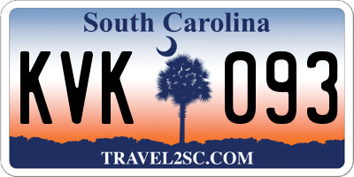 SC license plate KVK093