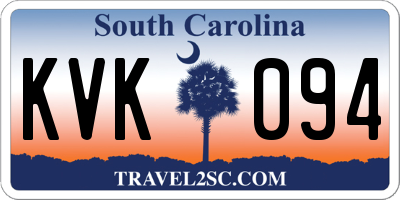 SC license plate KVK094