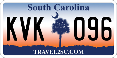 SC license plate KVK096