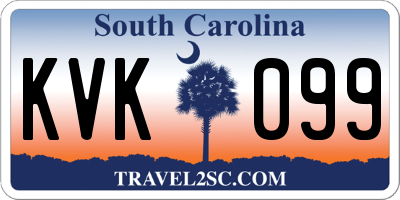 SC license plate KVK099