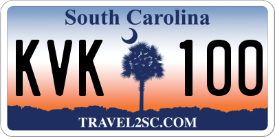 SC license plate KVK100