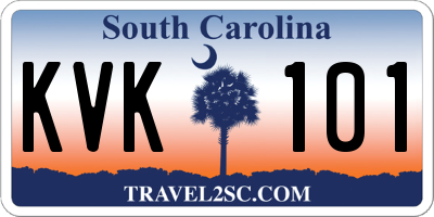 SC license plate KVK101