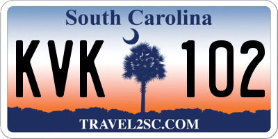 SC license plate KVK102