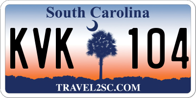 SC license plate KVK104
