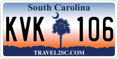 SC license plate KVK106