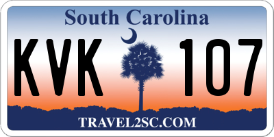 SC license plate KVK107