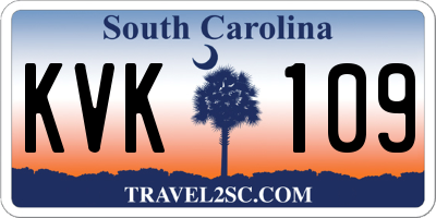 SC license plate KVK109