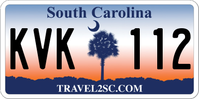 SC license plate KVK112