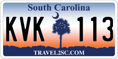 SC license plate KVK113