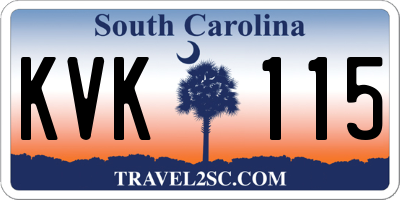 SC license plate KVK115