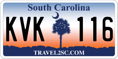 SC license plate KVK116