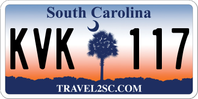 SC license plate KVK117