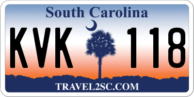 SC license plate KVK118