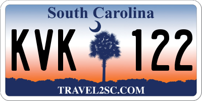 SC license plate KVK122