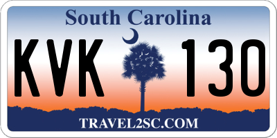 SC license plate KVK130