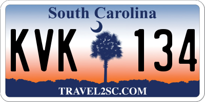 SC license plate KVK134