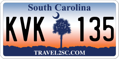 SC license plate KVK135