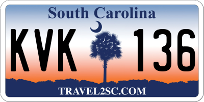 SC license plate KVK136
