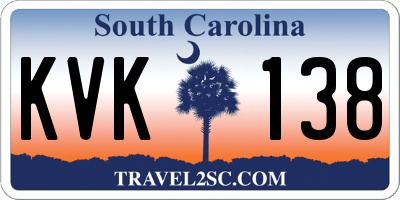 SC license plate KVK138